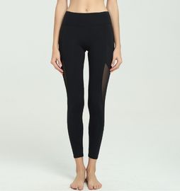Wholesale mesh panel high waisted yoga pants with pockets