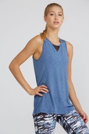 Sexy front and back mesh decorated yoga top cheap sexy hot yoga tank top
